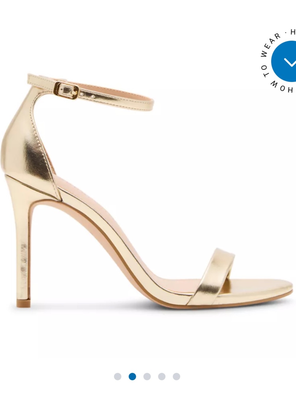 Madden Girl Metallic Gold Ankle Strap Stiletto Sandals - Picture 3 of 12
